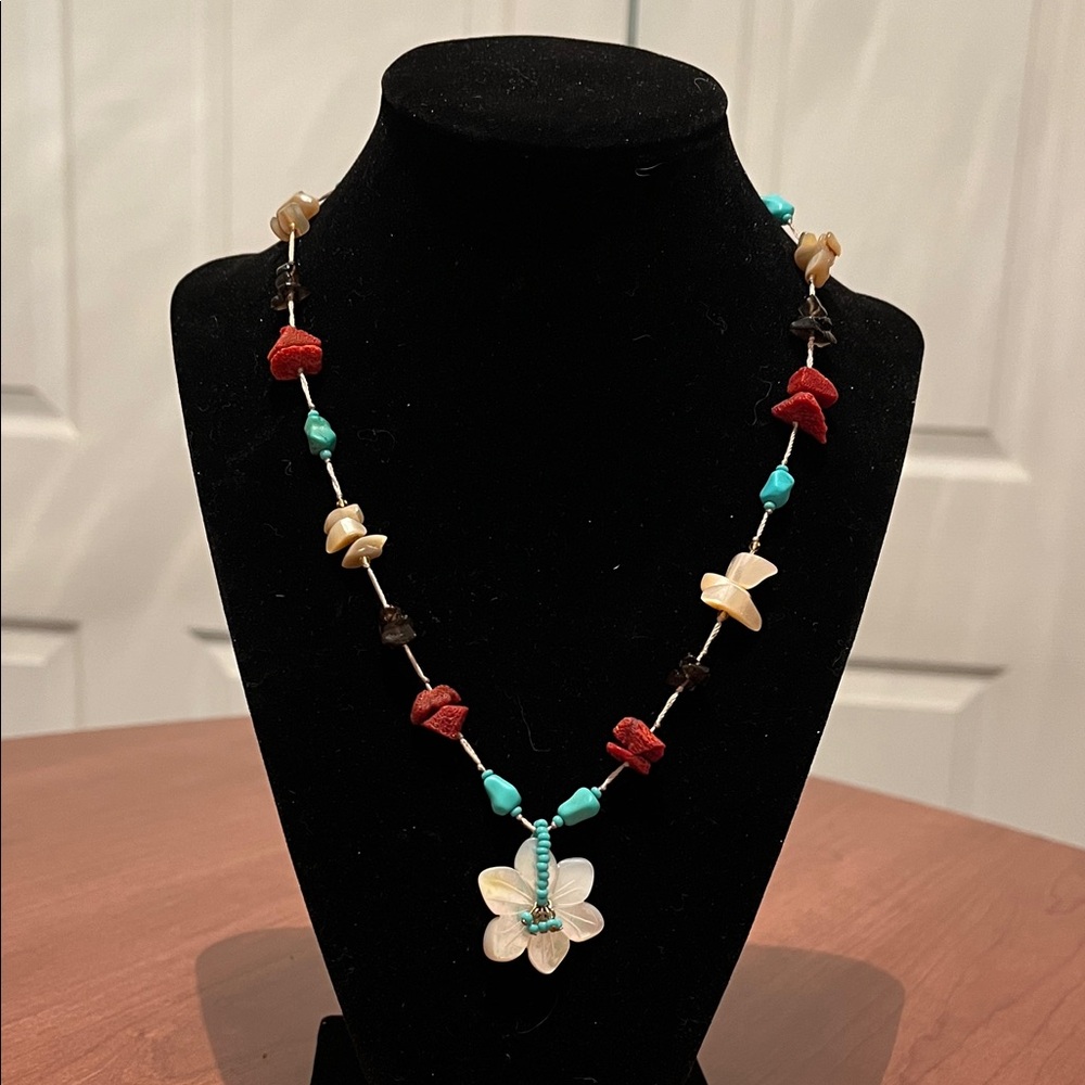 Unique Vintage Multi-stone Necklace, 18”